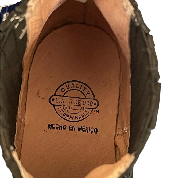 Linea De Oro Botin Tacon, Oil Leather/suede/piel Graso (black/negra)size 8 men - Picture 12 of 15